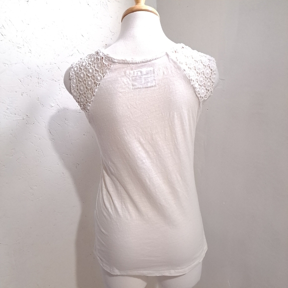 Point Zero | White colorful Mandela boho sleevless shirt lace details - Picture 4 of 8